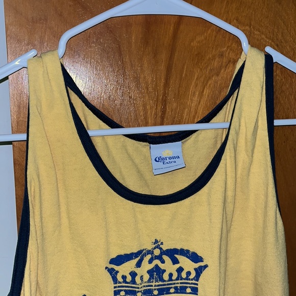 Yellow Corona Extra Playa Del Carmen Mexico Tank Top - Picture 2 of 4